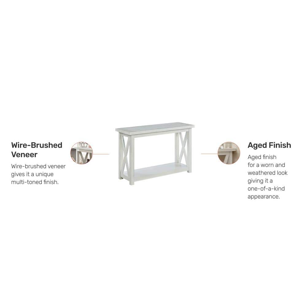 Seaside Lodge Off-White Wood Console Table with Storage