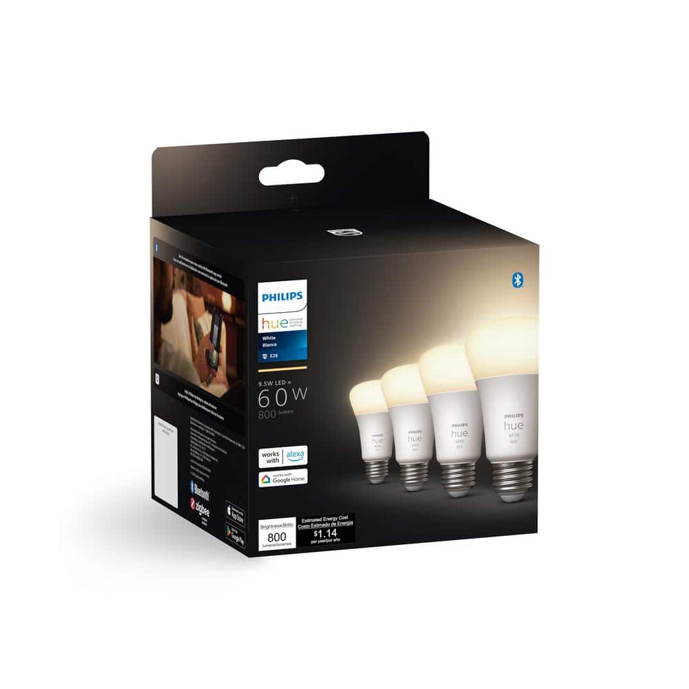 Philips Hue 60-Watt Equivalent Soft White A19 Dimmable LED Smart