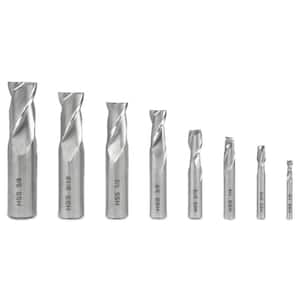 2-Flute HSS End Mill Set for Milling Machines (8-Piece)