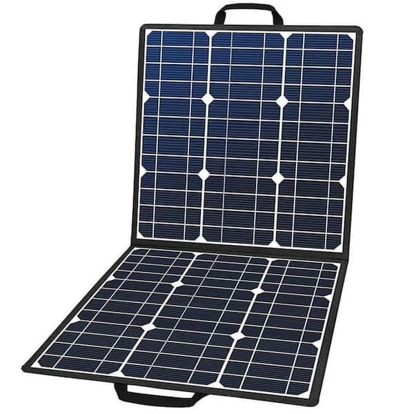 Etokfoks 100-Watt 18V Portable Foldable Monocrystalline Solar Panel Charger with 5V USB 18V DC Output