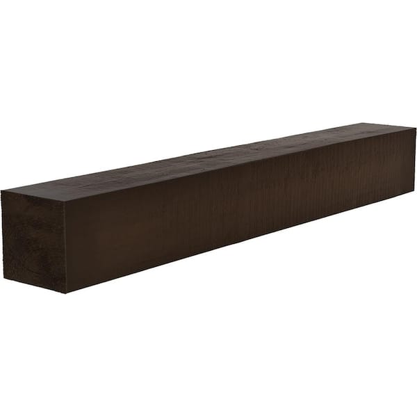 Ekena Millwork 6 in. x 10 in. x 4 ft. Rough Cedar Faux Wood Beam Fireplace Mantel in Natural Mahogany