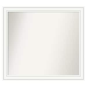 Craftsman White 41 in. x 37 in. Custom Non-Beveled Satin Wood Framed Bathroom Vanity Wall Mirror