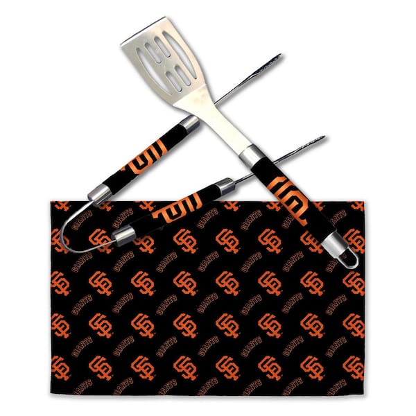 THE NORTHWEST GROUP MLB Sf Giants Stainless Steel BBQ Grilling Utensil Set Outdoor Kitchen Accessories