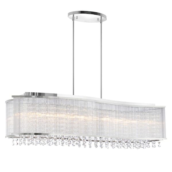 CWI Lighting Elsa 6 Light Drum Shade Chandelier With Chrome Finish
