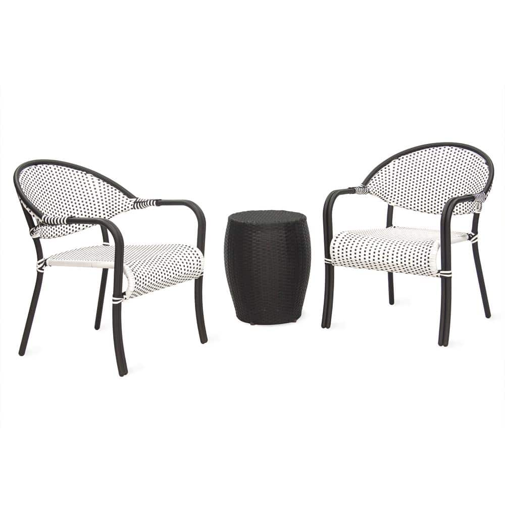 black white bistro set