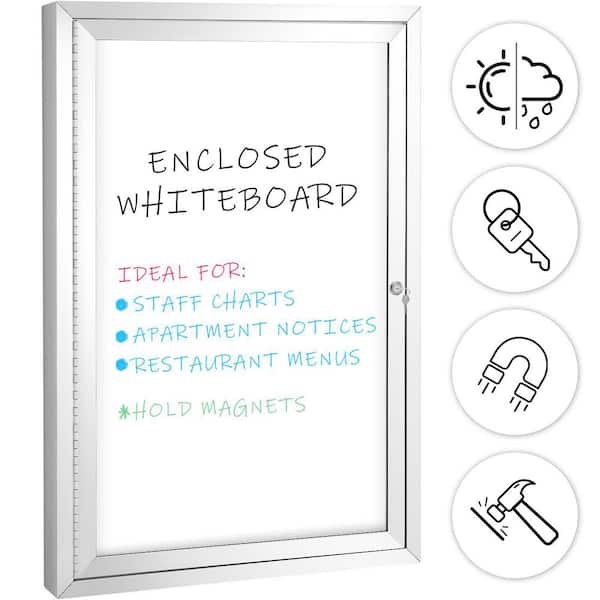 36 in. x 24 in. Outdoor Enclosed Bulletin Board, White (1-pack)