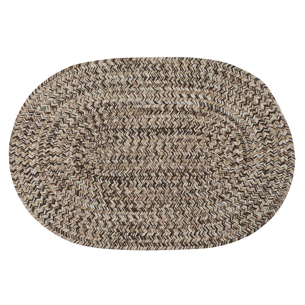 Old Farm Natural 2 ft. x 3 ft. Tweed Indoor/Outdoor Oval Area Rug