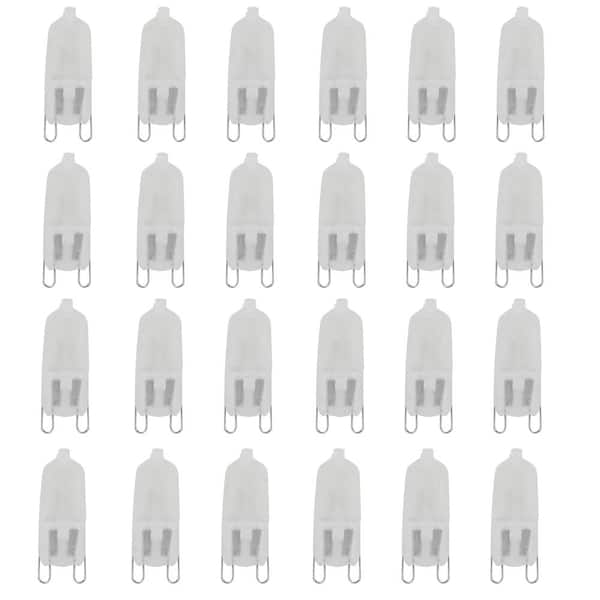 Feit Electric 50-Watt Bright White (3000K) T4 G9 Bi-Pin Base Dimmable Decorative Halogen Light Bulb (24-Pack)