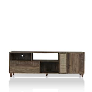 Burd 71 in. Reclaimed Oak MDF TV Stand with 1-Drawer Fits TVs Up to 80 in. with Storage Doors