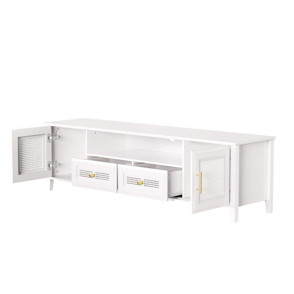 63 in. W x 15.7 in. D x 19.6 in. H Bathroom White Linen Cabinet