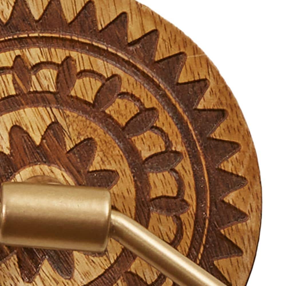 Gold and Wood Boho Wall Mounted Towel Ring