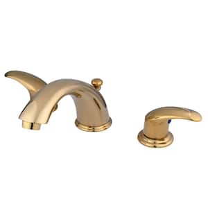 Legacy 8 in. Widespread 2-Handle Bathroom Faucets with Plastic Pop-Up in Polished Brass