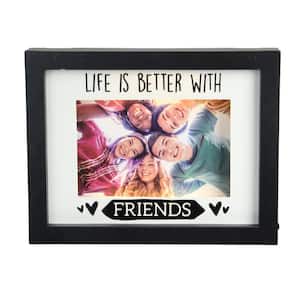 4 in. x 6 in. Black LED Lighted Life Is Better With Friends Matted Picture Frame (for All Occasions, New Year's, etc.)