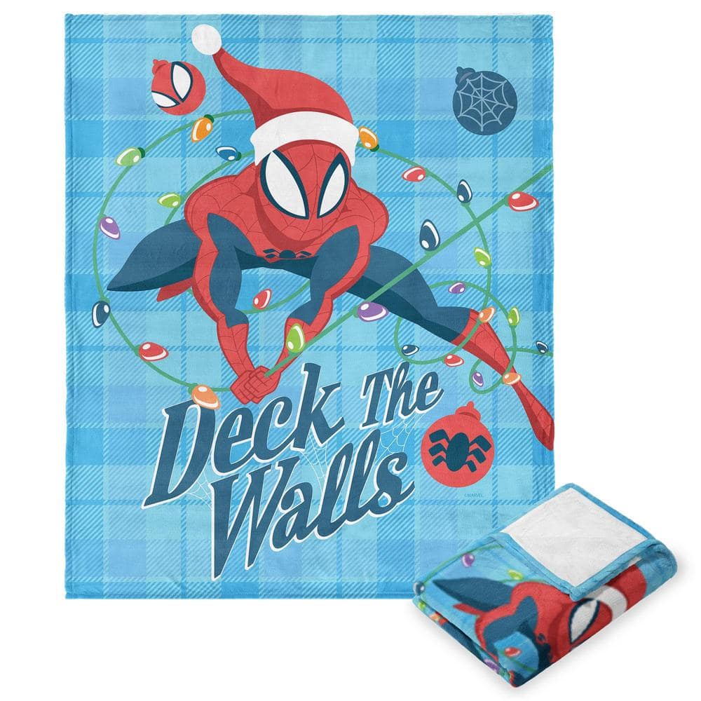 THE NORTHWEST GROUP Marvel Spiderman Holiday Plaid Multi Color Silk Touch Throw