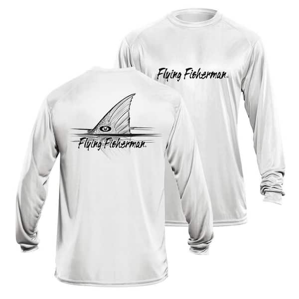 Flying Fisherman Redfish Large Long Sleeve Performance Tee in White  TL1407WL - The Home Depot