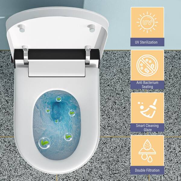 CASAINC Elongated Smart Toilet Bidet with Multi Washing and UV Sterilization