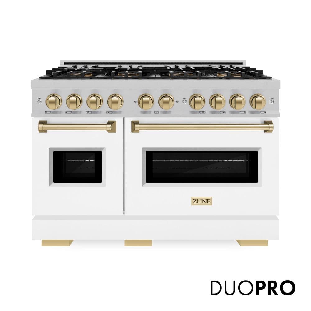 Autograph 48 in. Classic Dual Fuel Range with DuoPro Cooktop in Satin Steel with White Doors and Bronze Accents price history on PriceWatchPro