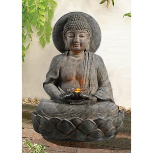 Outdoor Buddha Zen Fountain with LED Light