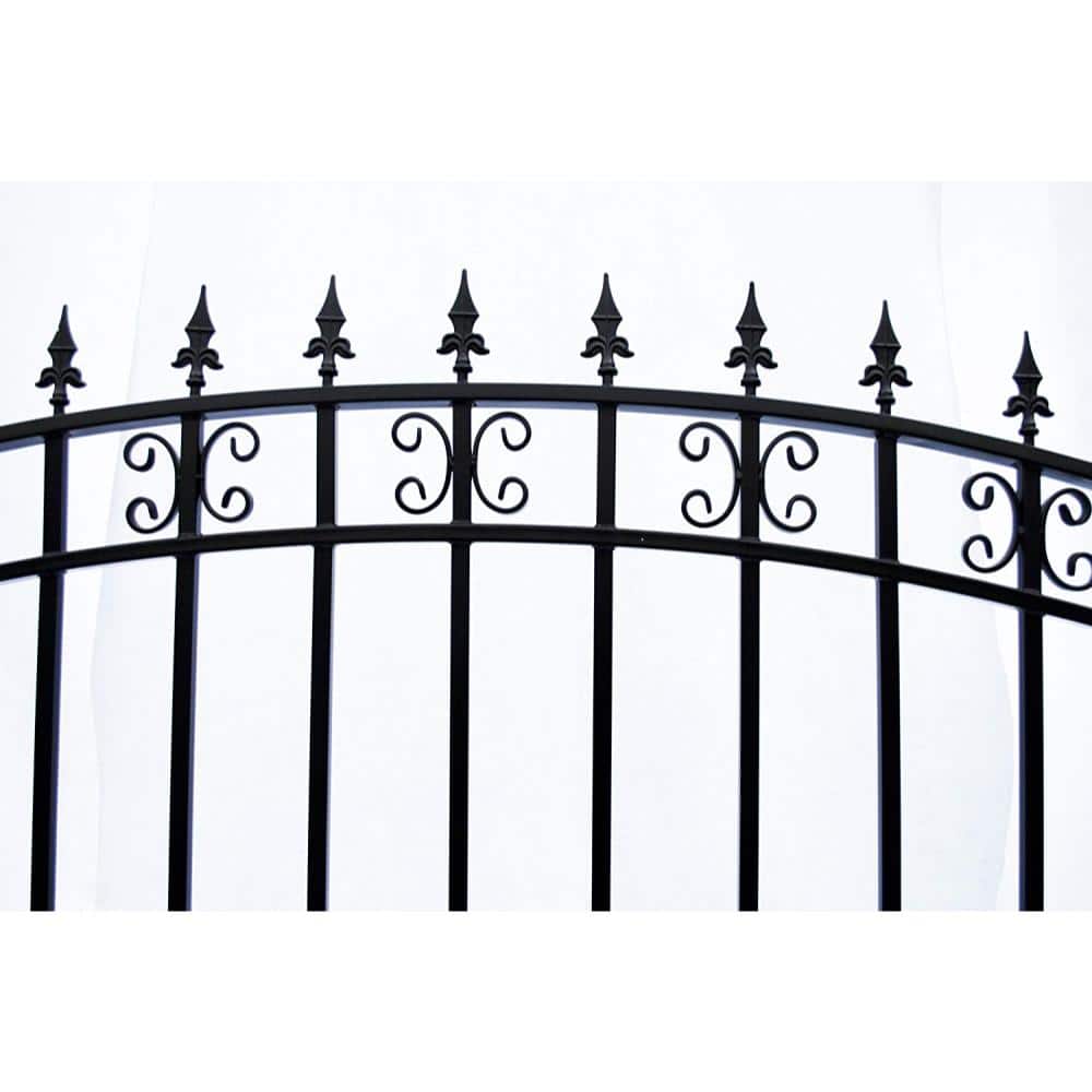 St. Louis Style Black Steel Sliding Driveway Gate with Opener