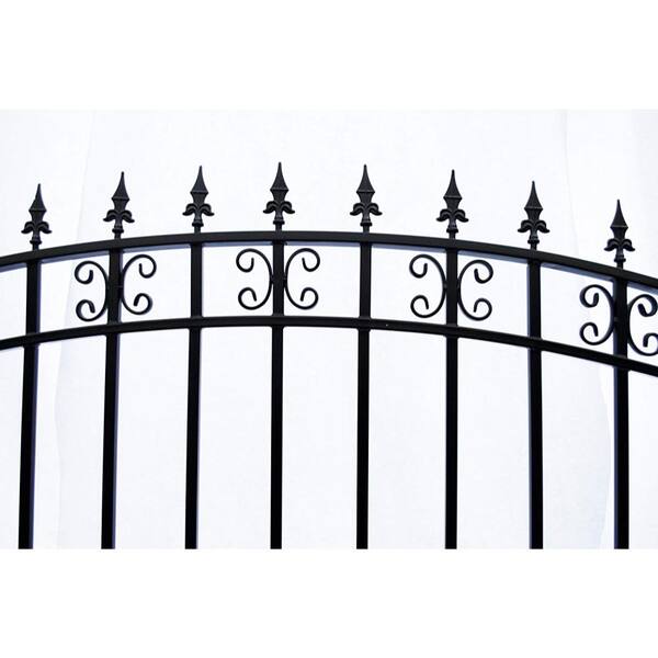 ALEKO St. Louis 16 ft. W x 6 ft. H Black Steel Single Slide Driveway with Gate Opener Fence Gate