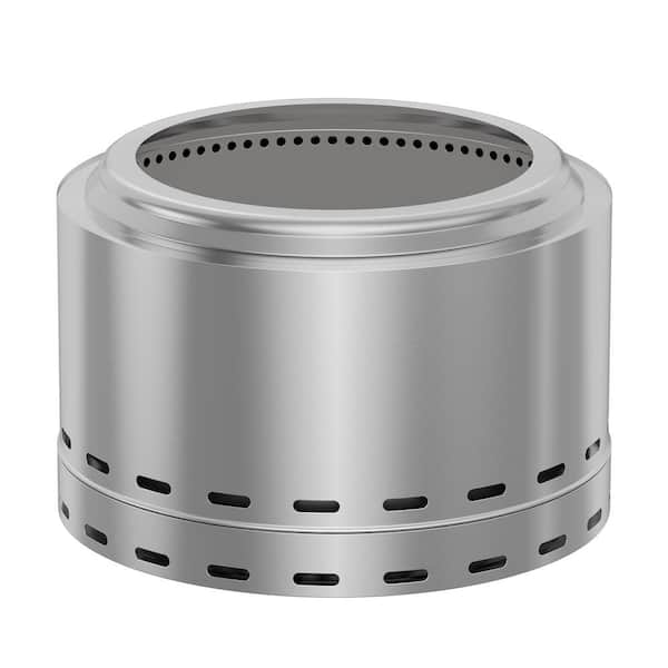 HOMEIBRO 27 in. Stainless Steel Portable Low Smoke Round Wood-Burning Fire Pit with Carry Bag