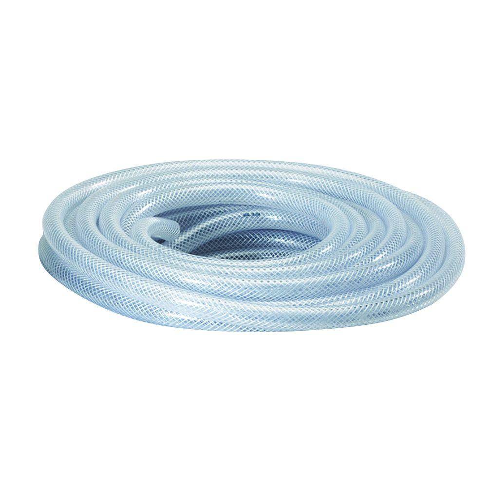 10 Ft 1-1/2 ID x 1.938 OD Reinforced Clear PVC Plastic Tubing with Polyester Braid 