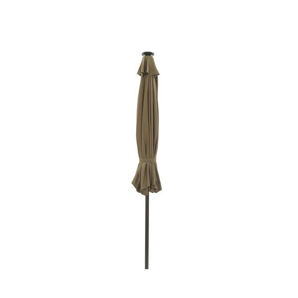 Unbranded 9 ft. Market Outdoor Patio Umbrella with LED in Taupe