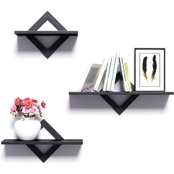 Home Decorators Collection 9.2 in. H x 40 in. W x 8.7 in. D Black Wood  Floating Decorative Cubby Wall Shelf with Hooks and Baskets SK19434AR1-B -  The Home Depot