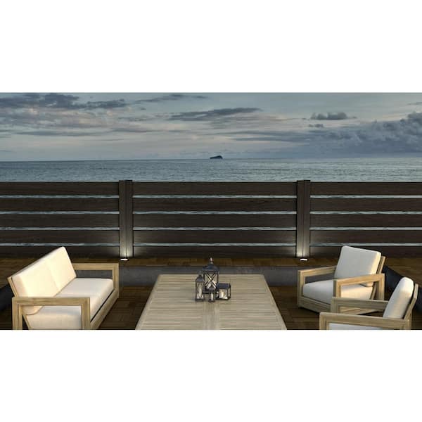 Composite Modern Horizontal Semi-Privacy Perimeter Fence (3.5 ft. H x 6 ft. W) Raven