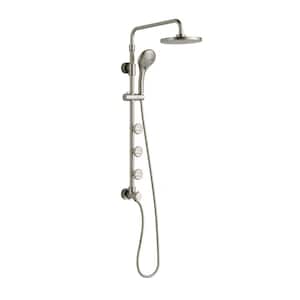 Lanikai 7-Spray Patterns with 1.8 GPM 8 in. Wall Mounted Dual Shower Head and Handheld Shower Head in Brushed Nickel
