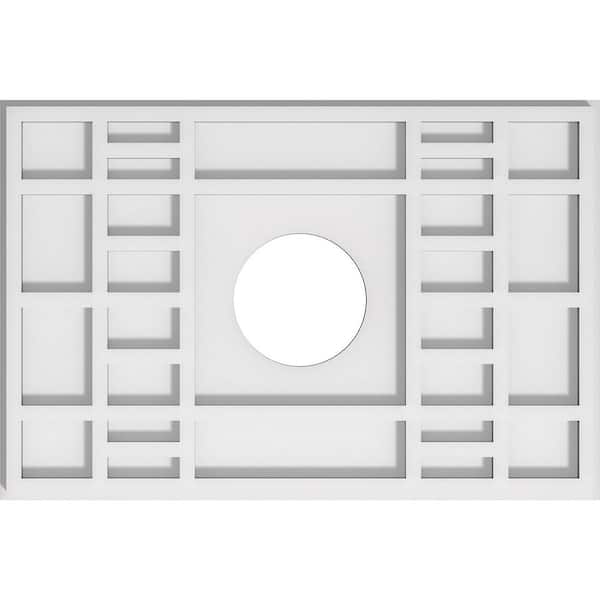 Ekena Millwork 18 in. x 12 in. x 1 in. Beaux Architectural Grade PVC Contemporary Ceiling Medallion