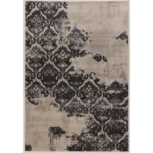 Jewel Beige 5 ft. x 8 ft. Traditional Loomed Medallion Polypropylene Rectangle Indoor Area Rug