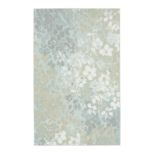 Mohawk Home Stamped Floral Natural 2 ft. x 3 ft. Machine Washable Area