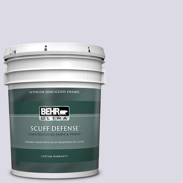 BEHR ULTRA 5 gal. #S570-1 Misty Lavender Extra Durable Semi-Gloss Enamel Interior Paint & Primer