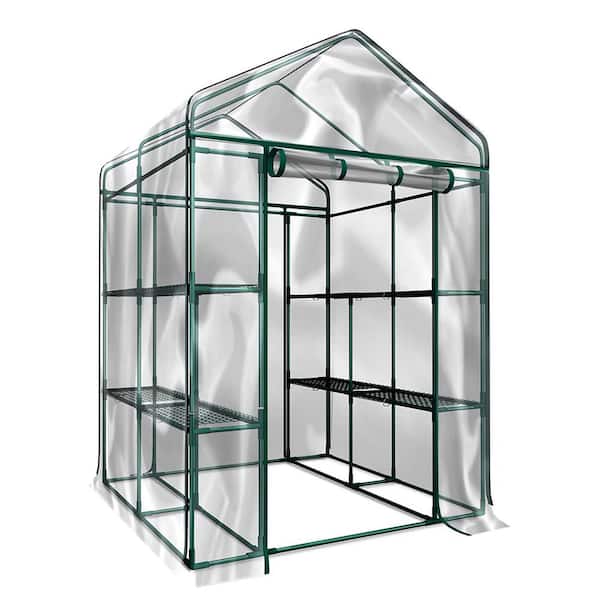 Wateday 56 in. W x 56 in. D x 76 in. H Walk-in Metal Transparent Greenhouse with Cover