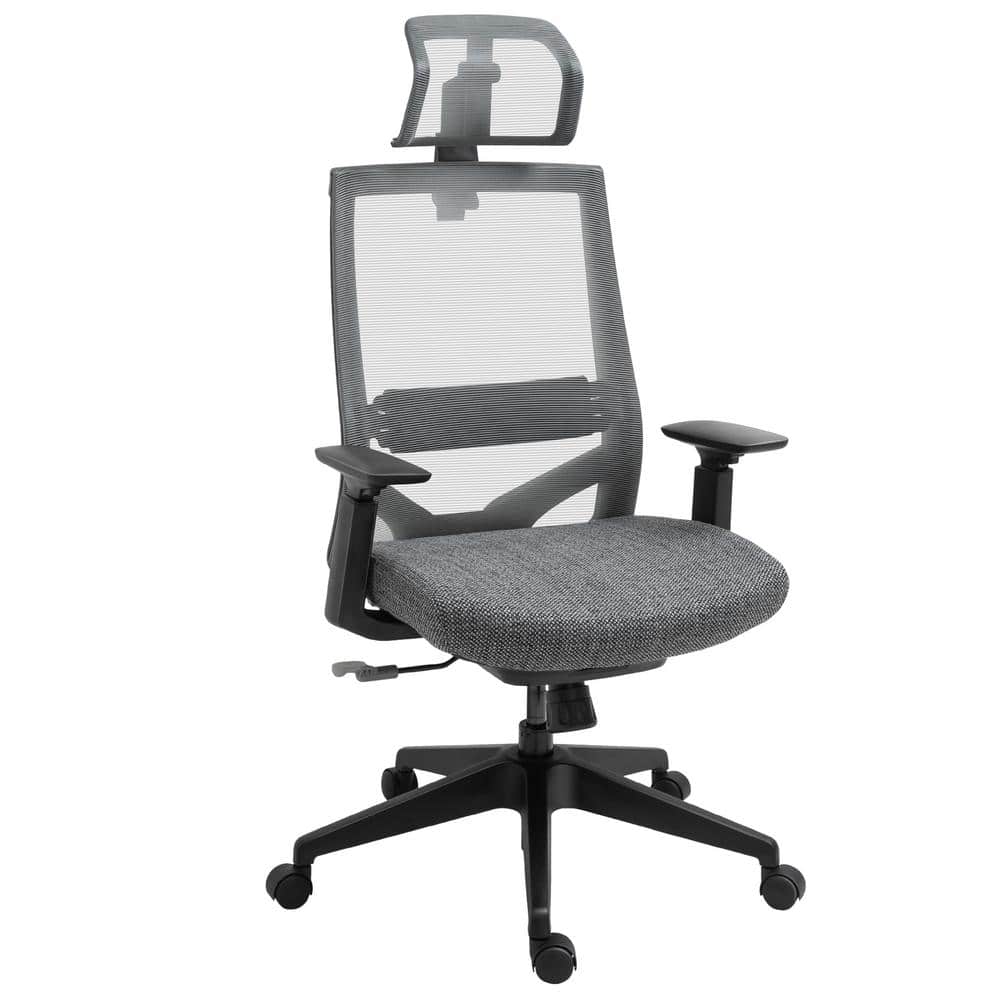 Grey Mesh Home Office Task Chair with Arms -  Vinsetto, 921-529