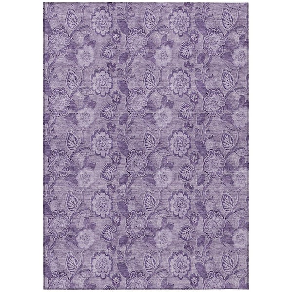 Chantille Machine Washable Indoor/Outdoor Abstract ACN1939 Plum 5 ft. x 7 ft. 6 in. Area Rug
