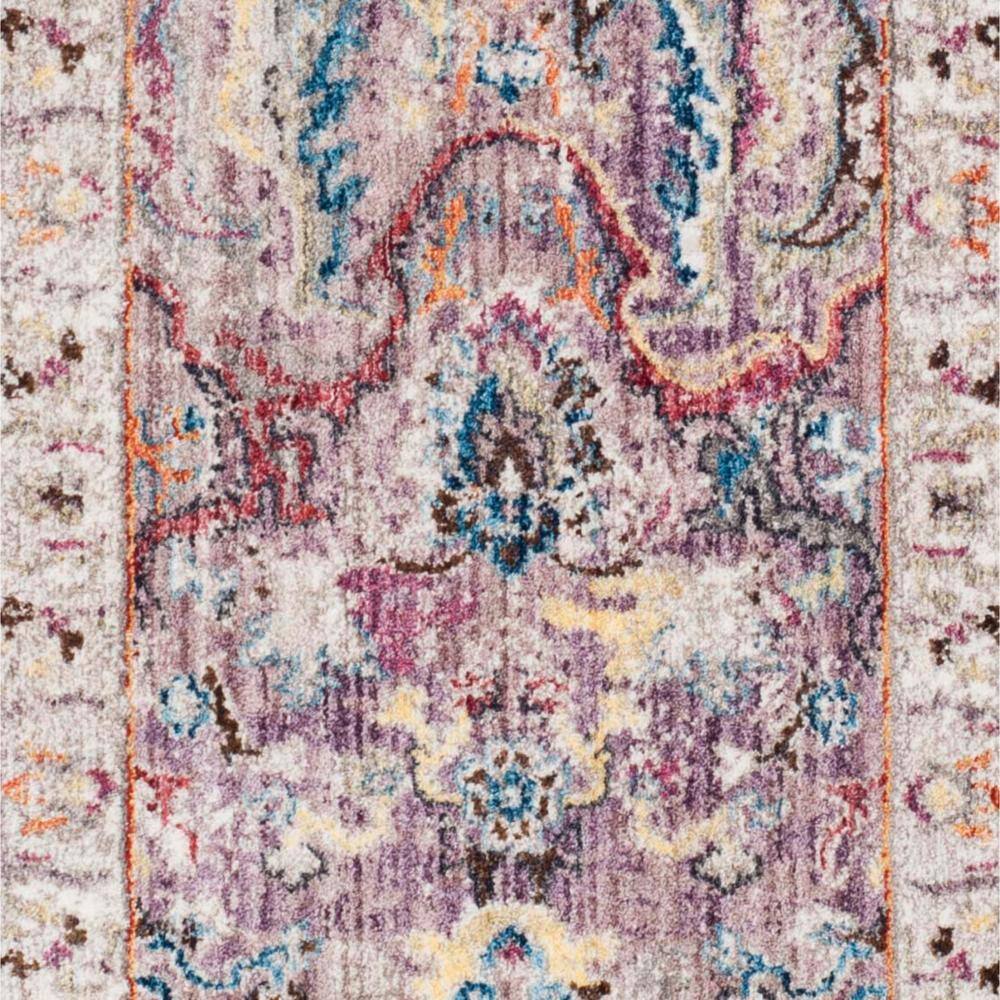 Lavender and Light Grey Vintage Bohemian Runner Rug