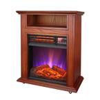 1500-Watt Infrared Quartz Electric Fireplace with French Walnut Finish