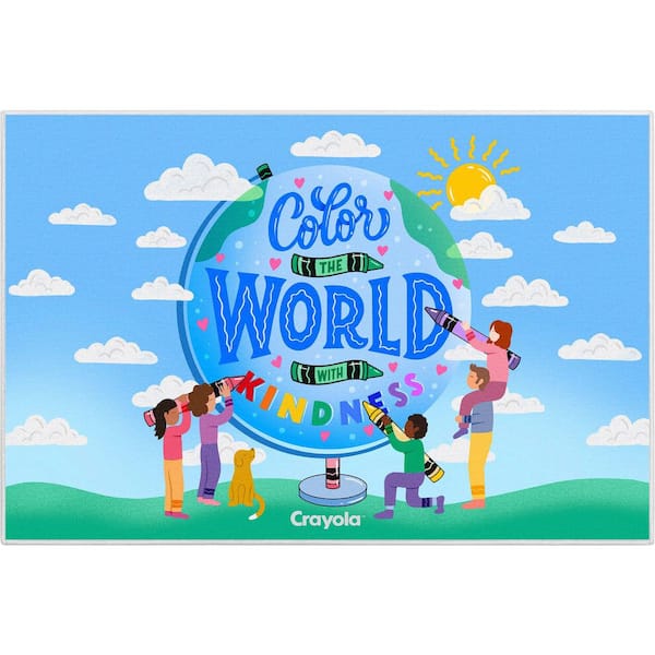 Crayola Color World Blue 3 ft. 3 in. x 5 ft. Area Rug