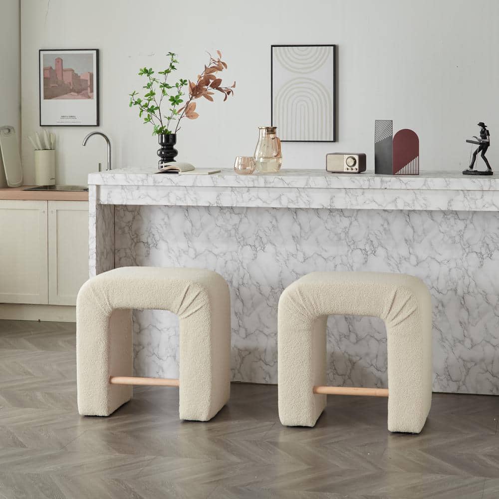 CHRISTOPHER KNIGHT HOME Sents Upholstered Boucle Stools with Footrest