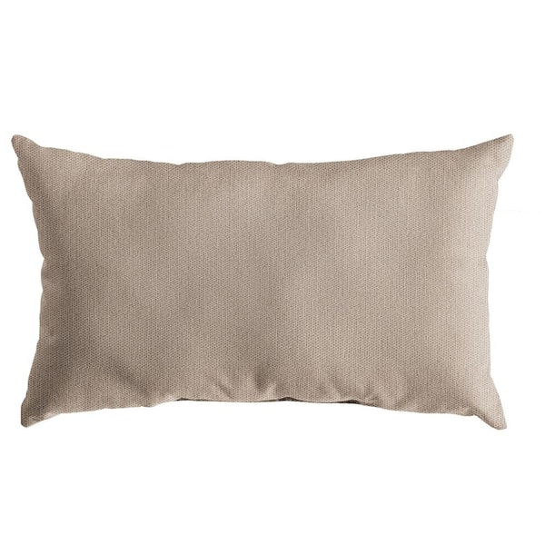 SORRA HOME Sorra Home Sunbrella Revive Sand Rectangle Outdoor Lumbar Pillow