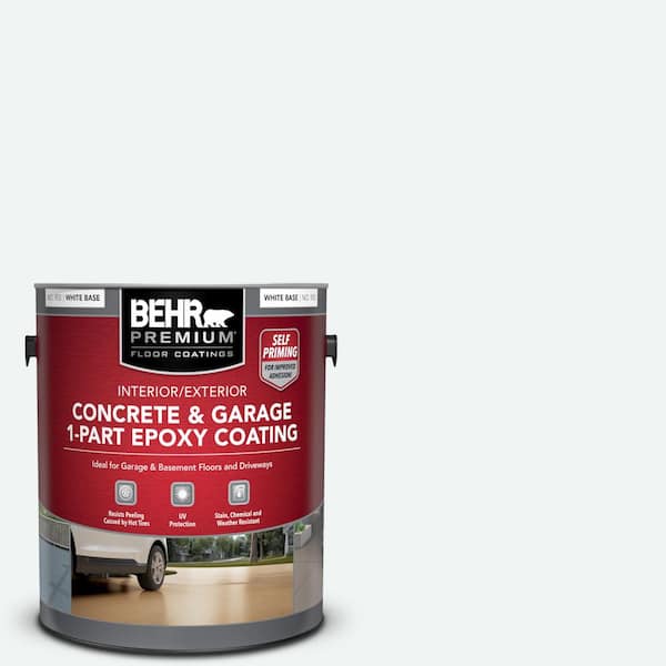BEHR PREMIUM 1 gal. #BL-W09 Bakery Box Self-Priming 1-Part Epoxy Satin Interior/Exterior Concrete and Garage Floor Paint