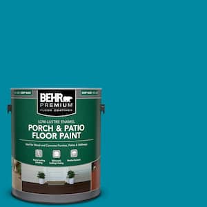 1 gal. #P480-6 Aruba Blue Low-Lustre Enamel Interior/Exterior Porch and Patio Floor Paint