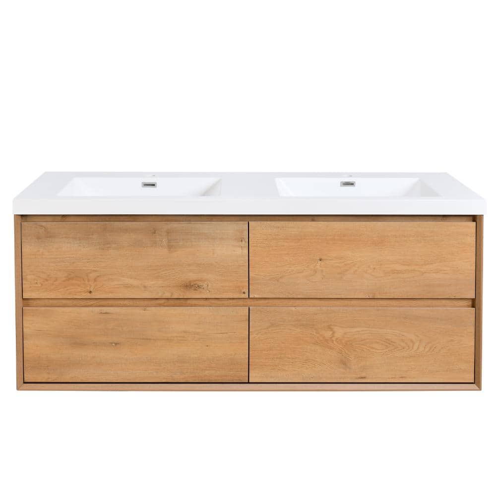 60 in. Wall Mounted Golden Oak Bath Vanity with White Cultured Marble Top Assembled price history on PriceWatchPro