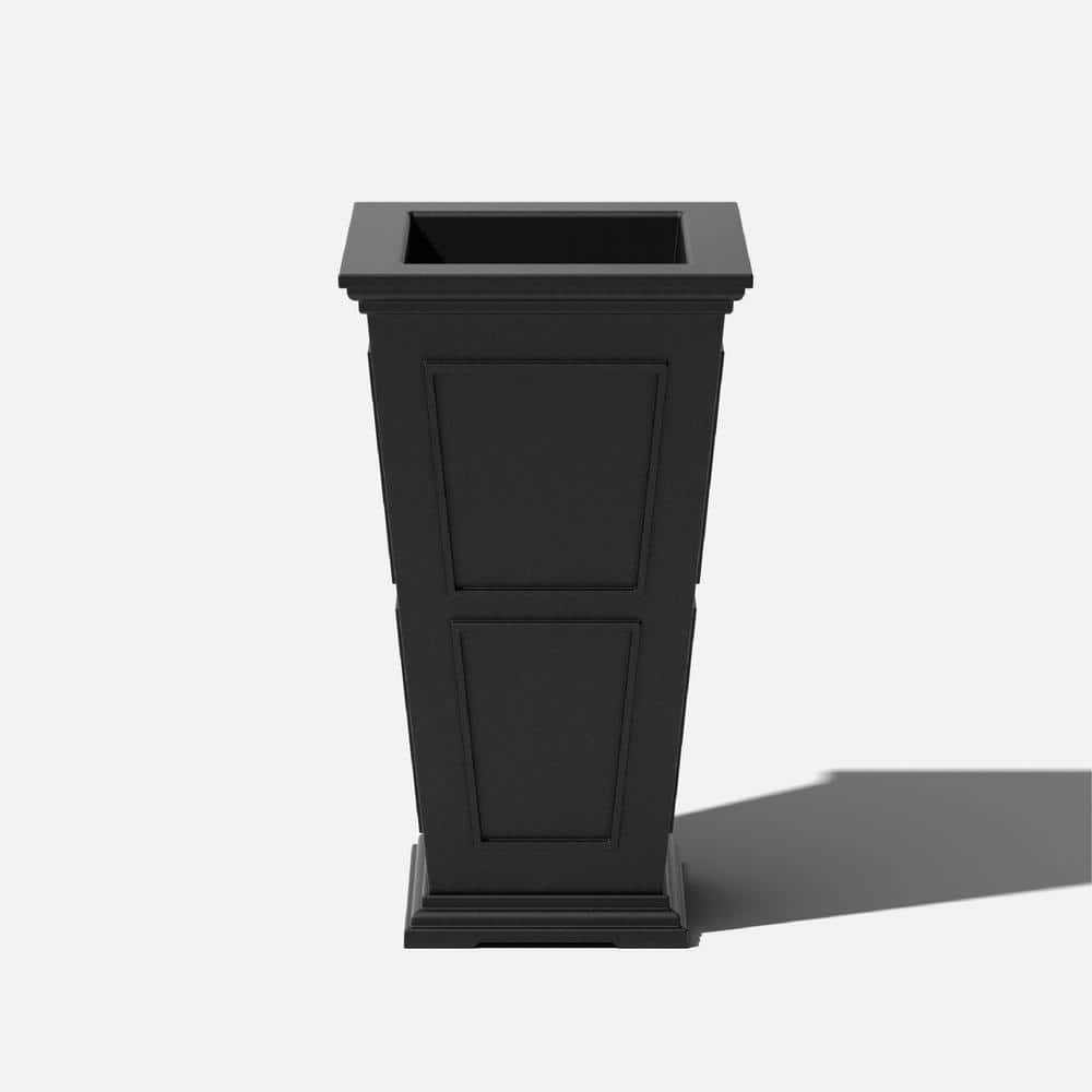 Brixton Estate-Inspired Tall 28" Black Recycled Plastic Planter
