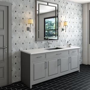 Lavaliere Harlequin Carrara White Polished 10 in. x 12 in. Marble Harlequin Mosaic Tile (0.69 sq. ft./Each)
