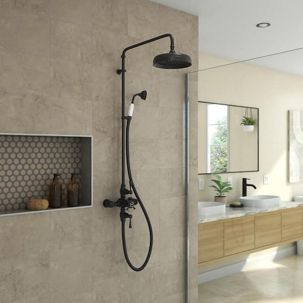 Abbey 10 x 22 Shower Faucet Set with Handshower, Matte Black