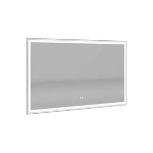 72 in. W x 36 in. H Rectangular Frameless Memory Anti-Fog Dimmer Front and Back LED Wall Bathroom Vanity Mirror