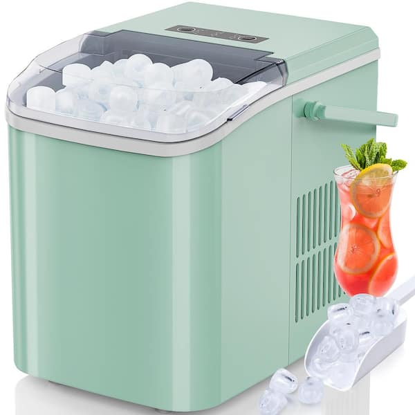 FIRNEWST 13 in. 27 lbs. Bullet Polypropylene Portable Countertop Portable Ice Maker in Green